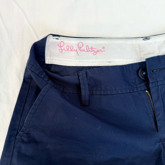 Lilly Pulitzer Women's Dark Blue Chino Callahan Shorts size 4 - Picture 2 of 4